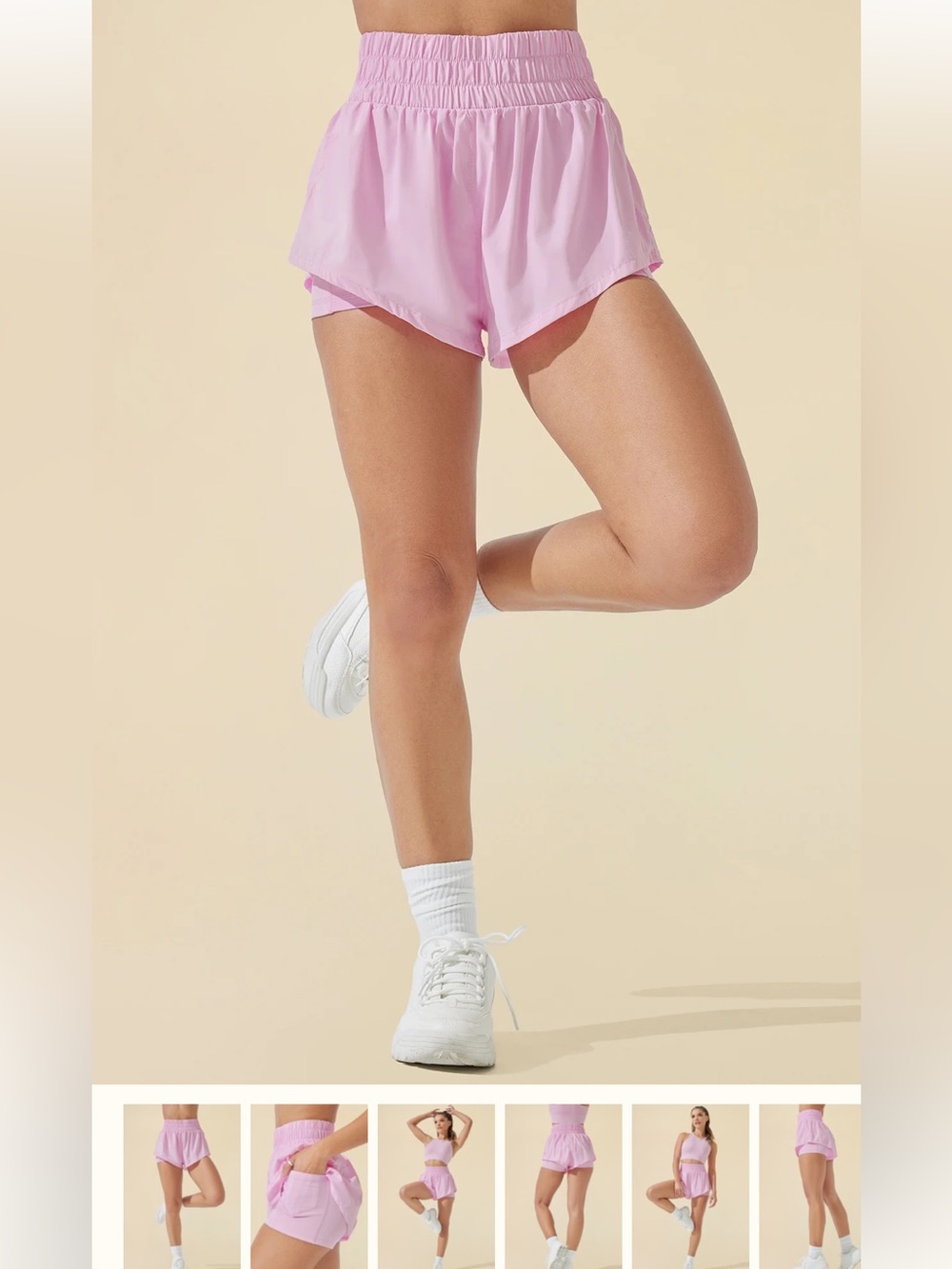 POPFLEX Pink Women's Athletic Shorts